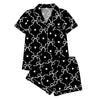 Women's Sleepwear Women's Comfort Printed Pajamas Set Milk Silk Cardigan Short Sleeve Shorts Homewear Set