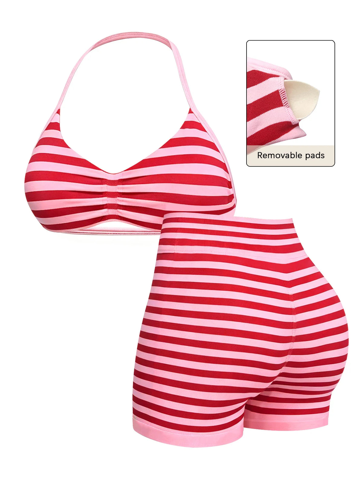 Sexy Black Polka Dot Print Seamless Yoga Sets Women Hanging Neck Pleate Sports Bra Tight High Waist Short Running Fitness Suits