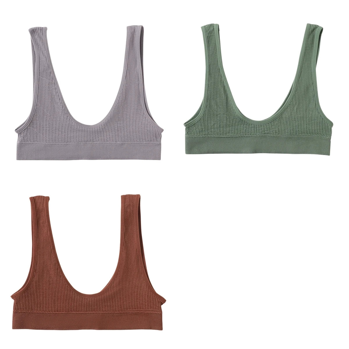 3Pcs/Set Seamless Bras For Women Push Up U Shape Bra Nonwire Underwear Female Sexy Lingerie Sport Bra Tops Comfort Intimates
