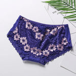 Sexy Lace Flowers Embroidery Panties for Women Underwear Low Waist Briefs Summer Breathable Comfort Shorts 15 Color Lingerie