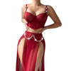 Women Sexy Lingerie Dress for Bow Knot Patchwork Mesh See-through Bra and Skirt Panties Set Underwear Erotic Lingerie
