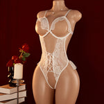 Sexy Crotchless Lingerie Women Lace Hollow Bra Set Erotic Costumes Baby Doll Dress Open Bra Porn Underwear Liberty Bodysuits