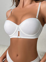 Smooth push-up soft underwire bra 1/2 cup side pull-in bra with rounded single bra