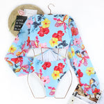 One Piece Swimsuit Sexy Long Sleeve Tropical Print Swimwear Women Bandage Monokini Hollow Out Bathing Suit String Beachwear 2023