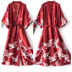 Silk Kimono Robe Bathrobe Women Satin Silk Robes Night Sexy Robes Night Grow Bath Robe Bathrobe Lingerie Robe