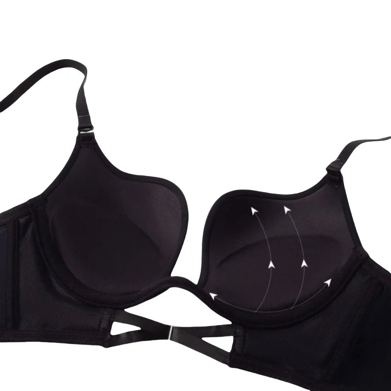 Push-Up Bras For Women Non-wire Fixed Cup Bra Sexy Deep U Lingerie Soft 3/4 Cup Brassiere Top Women's Underwear S-XL