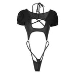 Backless Sexy Straps Bandage Underwear Set One-piece Bikini Costume Women Pajamas Lingerie Uniform Cosplay