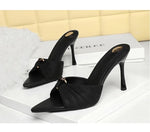 BIGTREE Summer Woman Slippers Fashion Open Toe Thin High Heels Shoes Street Style Stripper Party Slides Zapatos De Mujer
