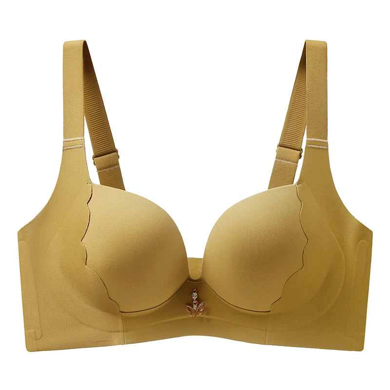 Plus Size Bra Sexy Lingerie Thick Cup Bras for Women Solid Padded Underwear Push Up Brassiere Femme Wireless Bra invisible bra