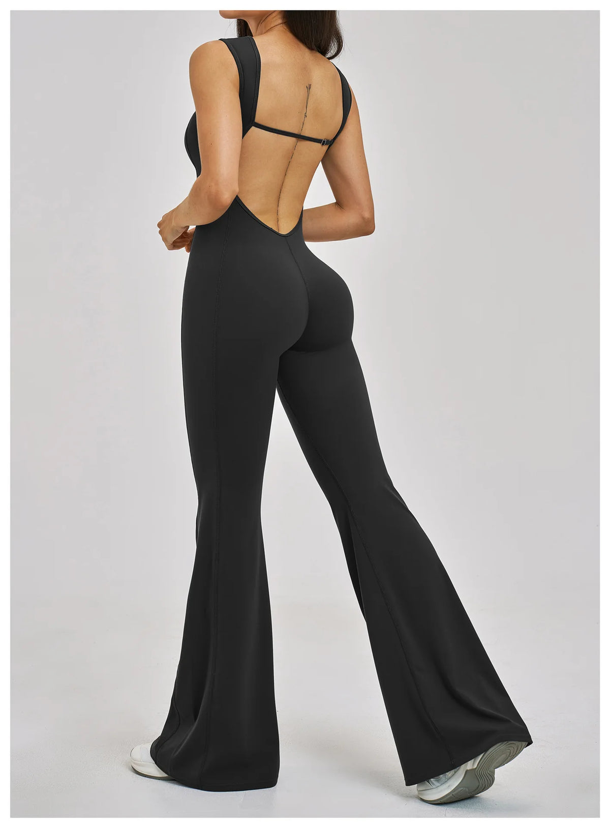 Slimming Yoga Jumpsuits Women Hollow Out Ruffles Backless Sportswear Fitness Back Hip-Lifting Leggings One-Piece Gym Bodysuits