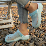 Jelly Color Platform Clogs Sandals Women 2026 Summer Thick Bottom Non Slip Beach Sandles Woman Breathable Slip On Garden Shoes