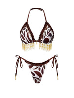2026 Sexy Bikini Set Boho Tribal Print with Tassel Details Perfect for Pool Parties Summer Getaways Poolside Glamour