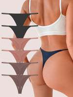 6PCS/SET Seamless Thong Women Thin Strap Low Waist High Flexibility Panties Sexy Ladies Briefs Comfortable Multicolor Underwear