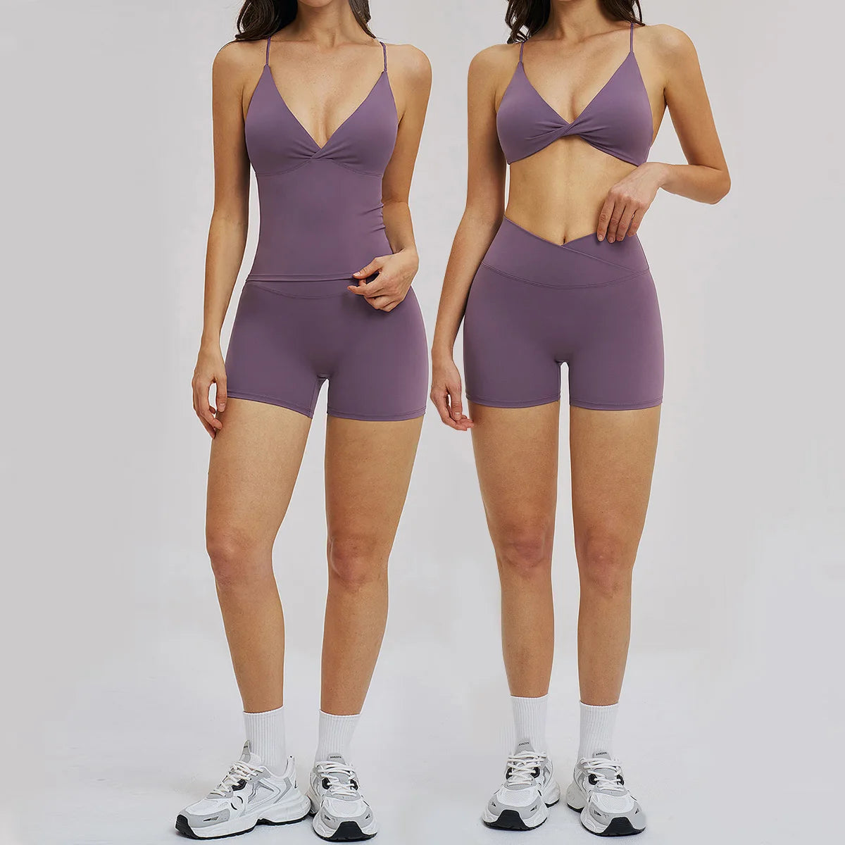 Women 2 Piece Gym Workout Set Female Bra Yoga Shorts Vest Fitness Wear Quick-DrySports Bra Suits Sportswear Tracksuit Outfits
