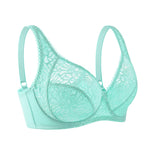 Womens Lager Bosom Lace Perspective Bra Sexy Lingerie Underwire Embroidery Floral Bralette Plus Size Brassiere B C D DD E F Cup