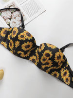 Women's Push Up Bra With Steel Rim Lingerie With Printed Pattern Sexy Lingerie Women's Daily Bra A3163