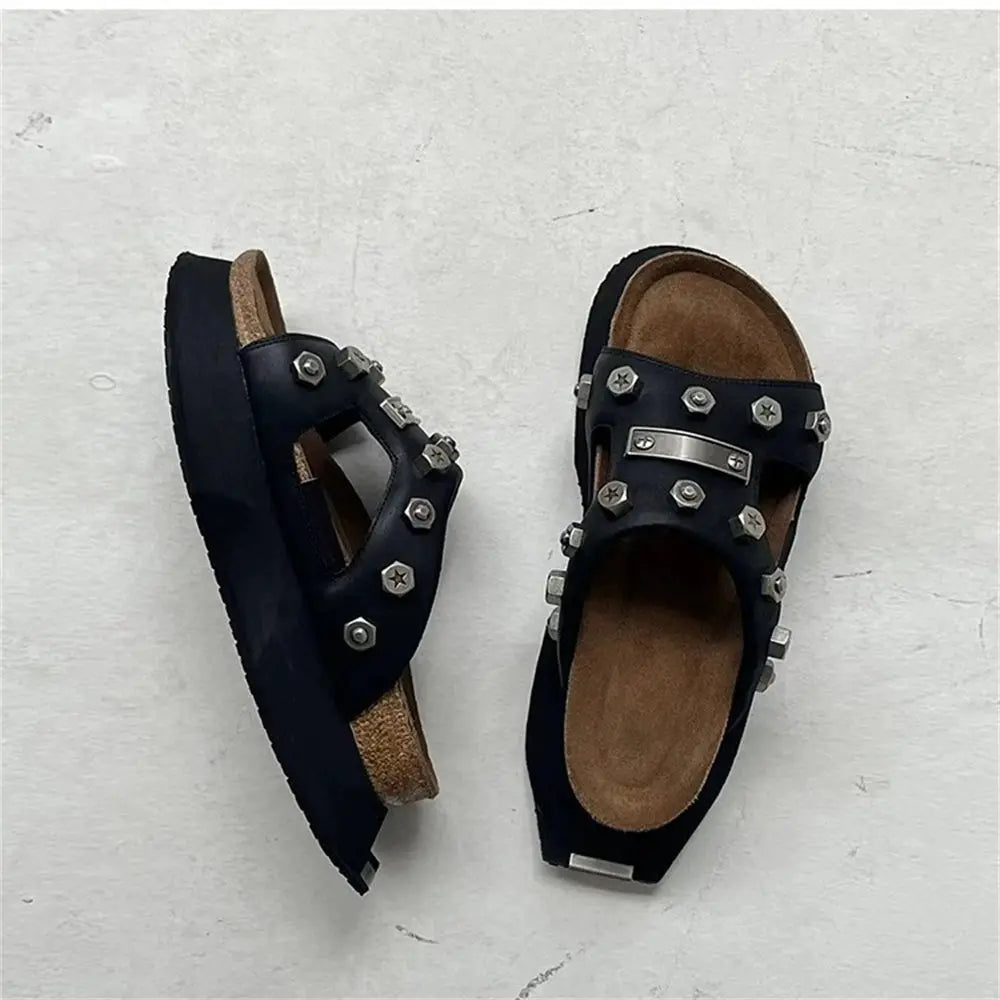 2025 Brand New Big Size 45 Denim Leisure Mules Shoes Women Trendy Comfy Walk Casual Clogs Flats Outdoor Slipper Men Slides