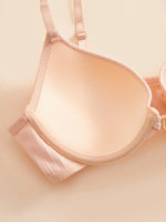 1 3 5Pcs Pure and Simple Everyday Solid Bra Push up Sexy Bras Ribbed Fabric with Unlined Sweet Women's Underwear