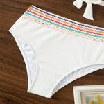 New Sexy Cross Wrap Ribbed Bikinis 2024 Women Swimwear Female Swimsuit Two Piece White High Waist Bikini Set Bather Bathing Suit