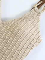 Vintage Beige Ribbed Swimwear Skirt Set Women Metal Buckle Strap V Neck Hollow Out Backless Bathing Suit One Piece Swimsuit 2026