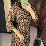 New Sexy Leopard Printed Beach Cover Up Chiffon Cover-ups Swimwear Beach Wear Summer Beachwear Female Women Long Dress K3219C