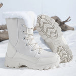 Winter Snow BootsWomen Waterproof Non-Slip Warm Northeast-Style Large Cotton Shoes, Ski , Fleece-Lined,High-Top Cotton Boots