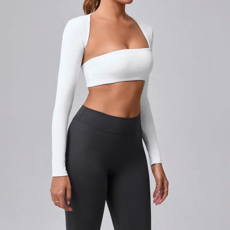 Women's Brushed Long Sleeve Yoga T-shirt Lightweight Quick-Dry Sports Tunic for Outdoor Running, Fitness & Multi-Sport