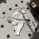 DEKA Pink 3D Flower Bandeau Bikinis Sets 2026 Sexy Swimsuit Women String Micro thong Swimwear Bathing Suit Beach Wear Bikini