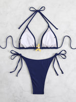 Sexy Black Micro Bikini 2025 Women Starfish Ornament Push Up Bra Tie Side Thong Swimsuit Summer Bathing Suit Holiday Swimwear