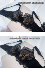 Modest French Lace Abaya Bra Set Women Sexy Deep V Full Coverage Big Bust Support Anti Sagging Comfort Summer Luxury Minimizer