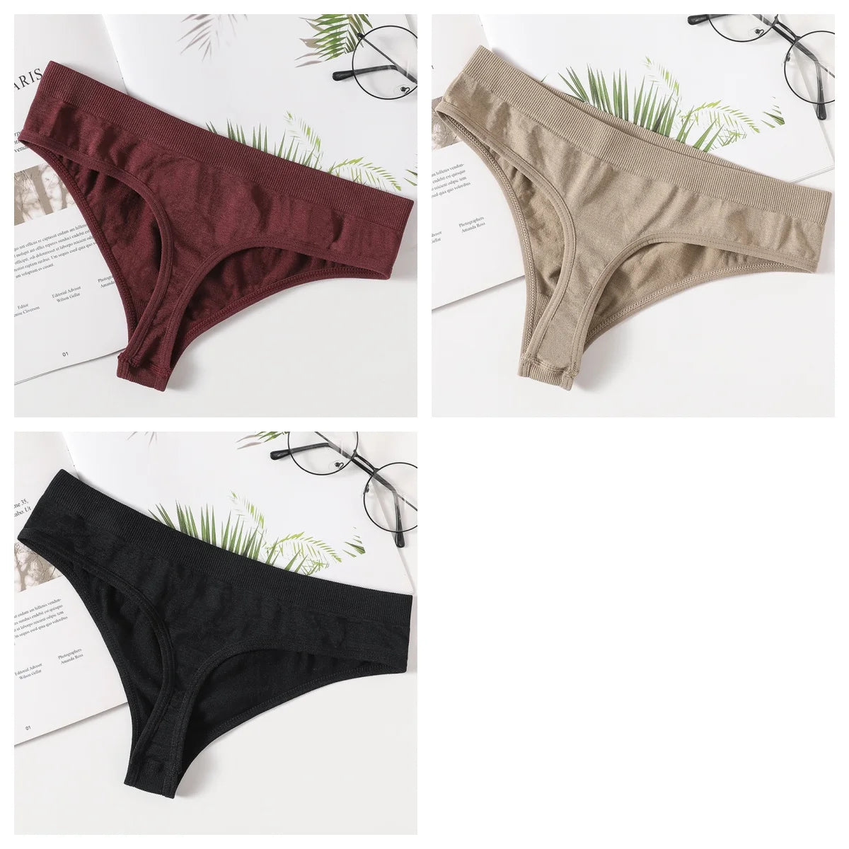 3Pcs/Set Thongs Women's G-String Sexy Female Seamless Underwear Breathable Panties Soft Sexy Lingerie Comfort Intimate