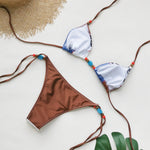 2026 Women Swimsuit Bold Leopard Print and Yellow Patchwork Bikini SetPerfect for Beach Wear and Pool Parties Summer Getaways