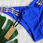 3 Colors Sexy Bikini Women Rhinestone Chain Swimwear Swimsuit Halter Bikinis Set Bathing Suit Beach Holiday Bikini Luxe Female