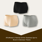 3PCS/SET Women Panties Cotton Seamless Sports Boxers Underwear Female Solid Color Briefs Cozy Lingerie Intimate Underpants XS-XL