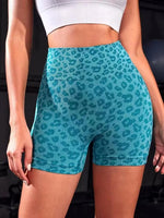 High Waist Peach Hip Quick-Drying Tight-Fitting Wearing European and American Leopard yoga Pants Summer New Shorts
