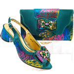 Doershow hot selling WINE Shoes and Bags To Match Set Italy Party Pumps Italian Matching Shoe and Bag Set for Party! 1-10
