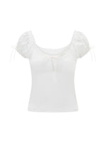 Women's Summer T-shirt Cap Sleeve Square Neck Neck Lace Trim Tee Tops Kawaii Gothic Y2K Aesthetic Shirts