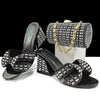 doershow High Quality African fashion Style Ladies Shoes And Bags Set Latest SILVER Italian Shoes And Bag Set For Party HJJ1-10
