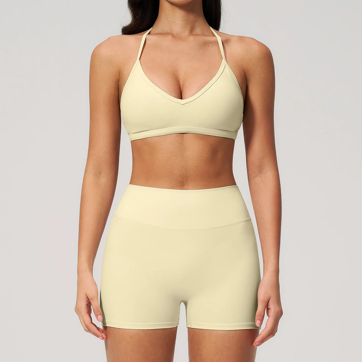 New Tight Yoga Set Women Breathable Quick Drying Sports Bra High Waist Shorts Fitness Suit Outwear Leisure Workout Gym Tracksuit