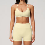 New Tight Yoga Set Women Breathable Quick Drying Sports Bra High Waist Shorts Fitness Suit Outwear Leisure Workout Gym Tracksuit