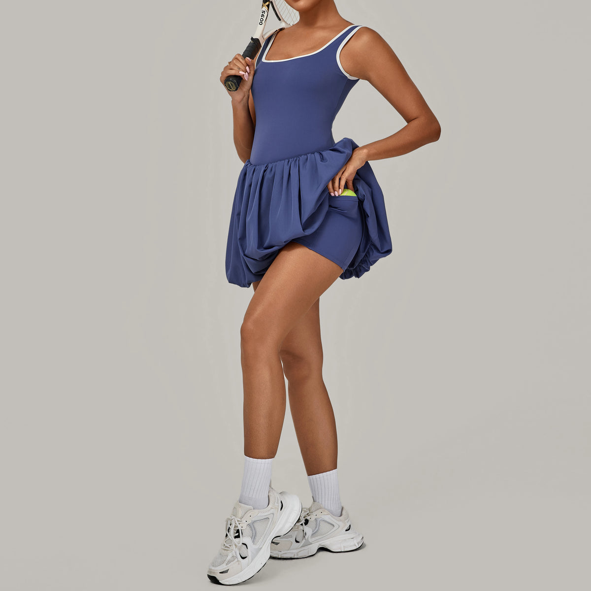 Tennis Dress for Women with Built in Shorts Womens Athletic Dresses Sleeveless Boat Neck Active Workout Skort Dress