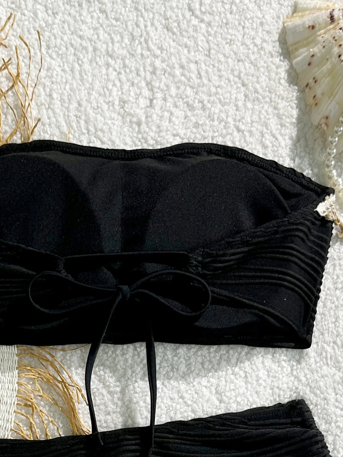 XS - XL Wrinkled Shells Bandeau Bikini Women Swimwear Female Swimsuit Two-pieces Bikini Set Bather Bathing Suit Swim Beachwear
