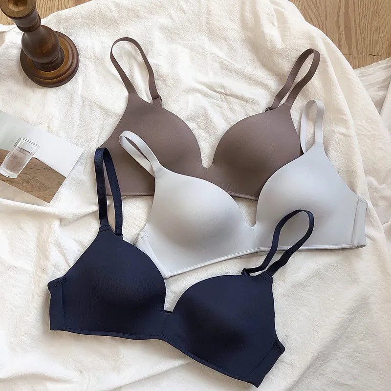 2Pcs/Set Push Up Bra Padded Bras For Women Non-wire Brassiere Sexy Lingerie Solid Color 3/4 Cup Underwear Comfort Intimates
