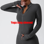 Yoga Shirts For Women Zipper Long Sleeve Fitness Jacket Running Gym Clothes Workout Dry Fit Breathable High Elastic Sports Top