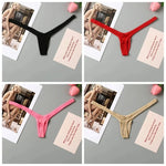 4PCS Thong Sexy Low Waist Mini Panties Deep V Thong Women's Breathable One Line Bikini Bottom Thong Female Panty Women Underwear