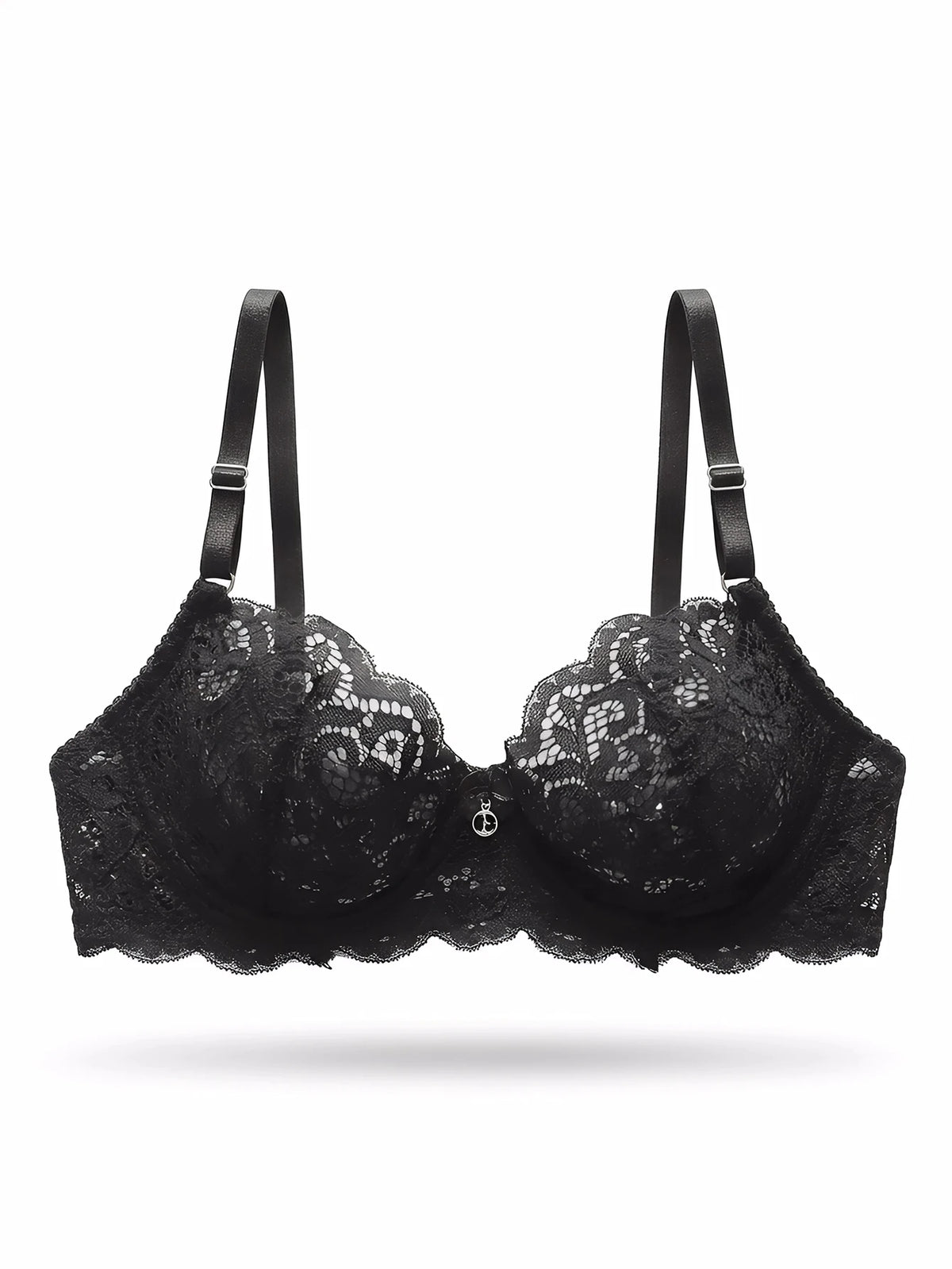 Black Lace Bra Women Push Up Sexy Eyelash Trim French Elegance Underwear Lingerie Lace Bralette Adjustable Straps Intimate A3166