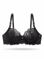Black Lace Bra Women Push Up Sexy Eyelash Trim French Elegance Underwear Lingerie Lace Bralette Adjustable Straps Intimate A3166