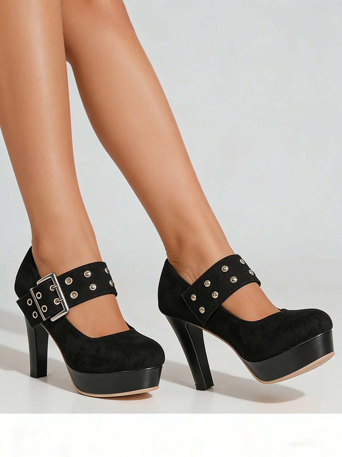 2026 Big Size 33-43 Retro Black Office Lady Buckle Strap Mary Janes Platform Pumps Elegant Red 10.5cm High Heels Shoes Women