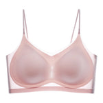 Ultra-Thin Breathable Ice Silk Top Bra Women's Seamless Back Halter Vest Wrap Bra Small Chest Together
