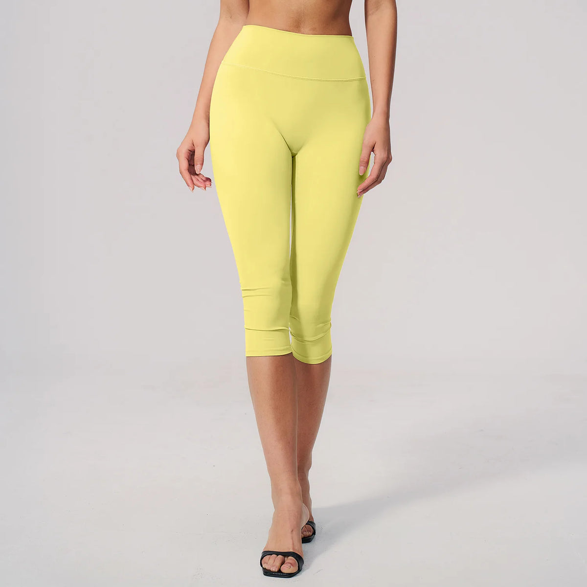 NCLAGEN Sport Leggings Women High Waist Yoga Capris Tight Slim Fit Mid Length Running Sports Pants For Outdoor Fitness Workout